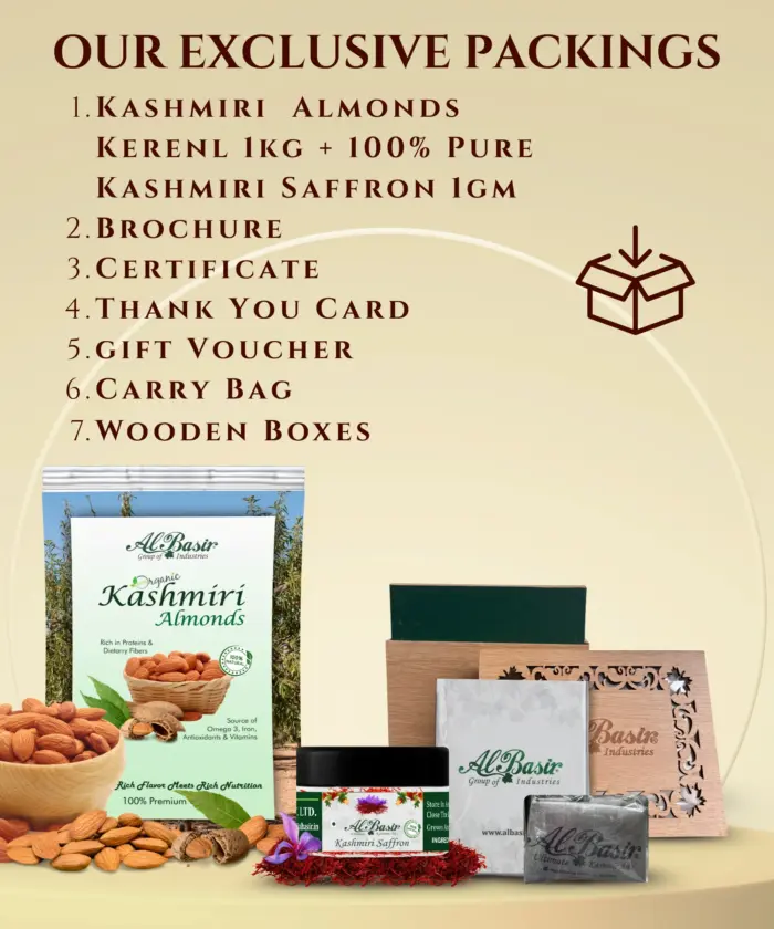 ALBASIR KASHMIRI ALMONDS + SAFFRON COMBO (7)