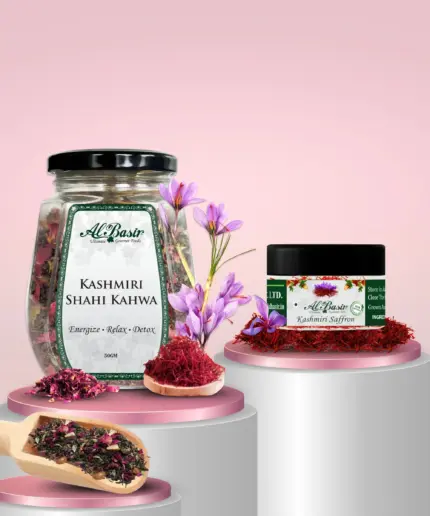 ALBASIR KASHMIRI SHAHI KAHWA + SAFFRON COMBO (1)