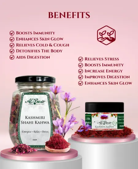 ALBASIR KASHMIRI SHAHI KAHWA + SAFFRON COMBO (2)