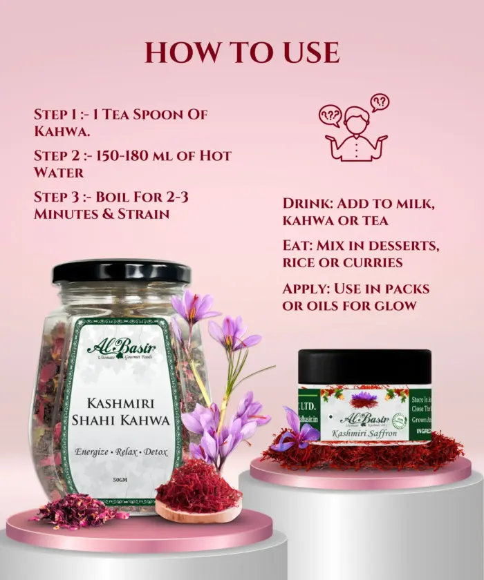 ALBASIR KASHMIRI SHAHI KAHWA + SAFFRON COMBO (3)