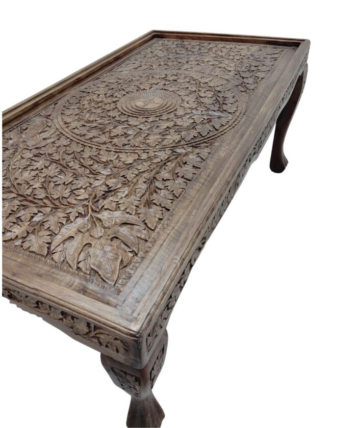 Table Hand Carved Walnut Wood - Image 2