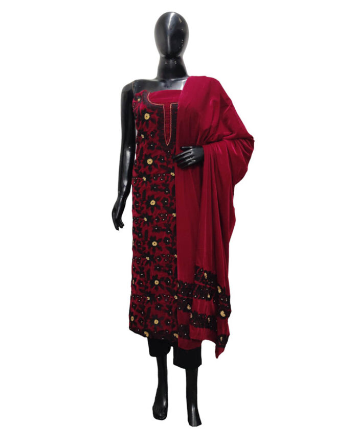 Suit Velvet Maroon - Image 2