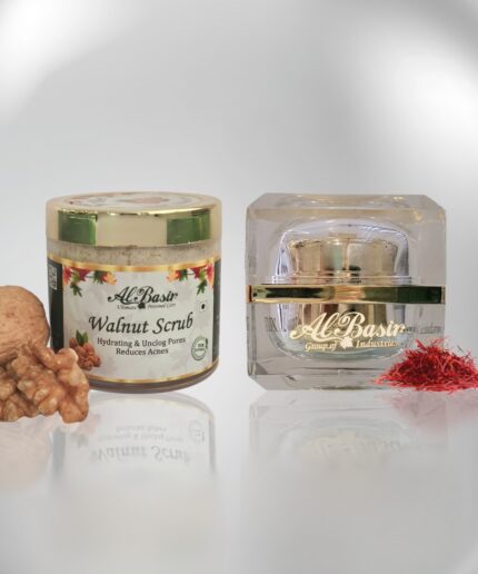 Walnut Scrub & Saffron Cream