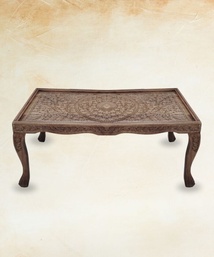 Table Hand Carved Walnut Wood - Image 1