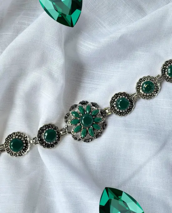 Bracelet Emerald Floral