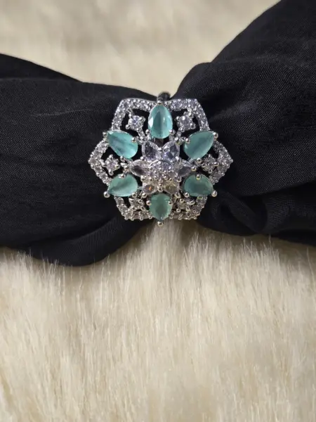 Ring Floral Aqua 3