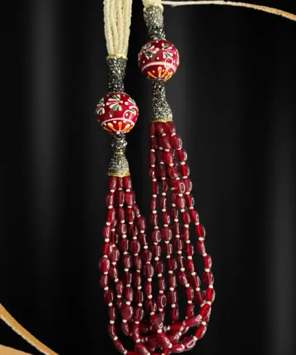 Tassel Necklace Set Maroon