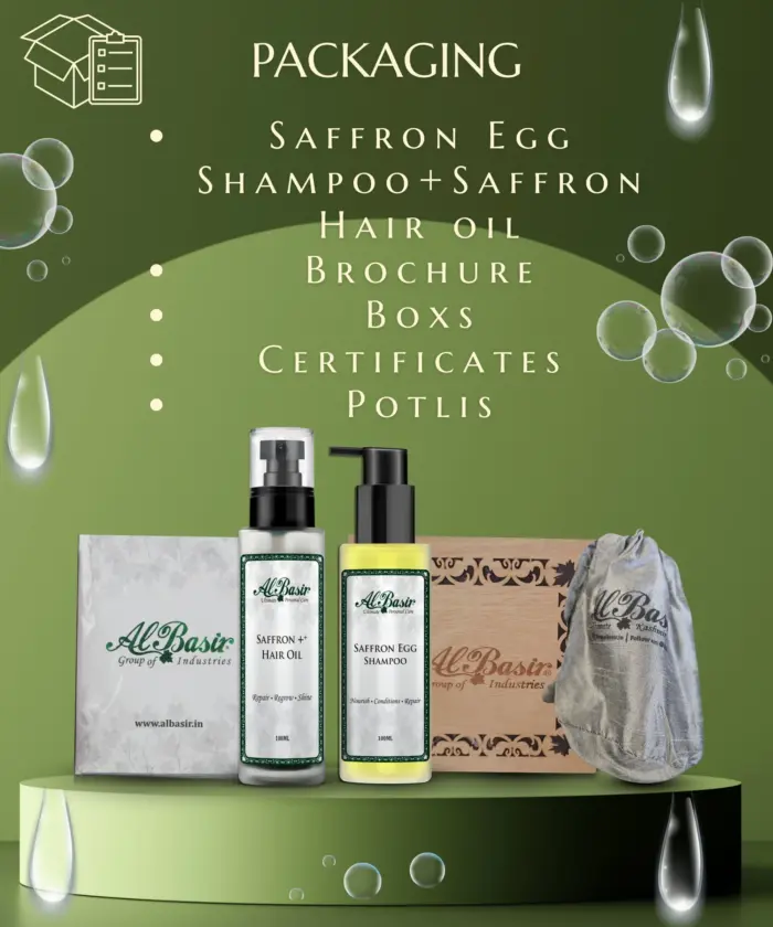 Saffron Hair Oil & Egg Shampoo Combo - Image 7