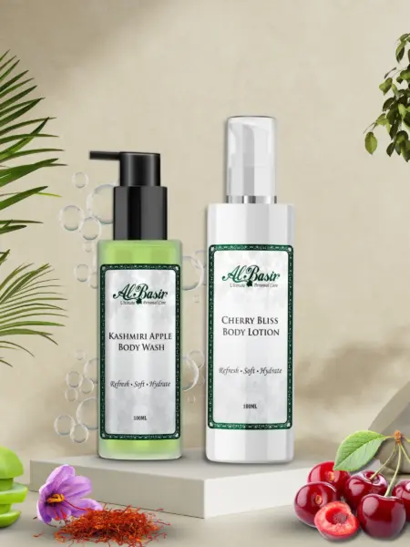 ALBASIR KASHMIRI APPLE BODY WASH + CHERRY BLISS BODY LOTION COMBO (1)