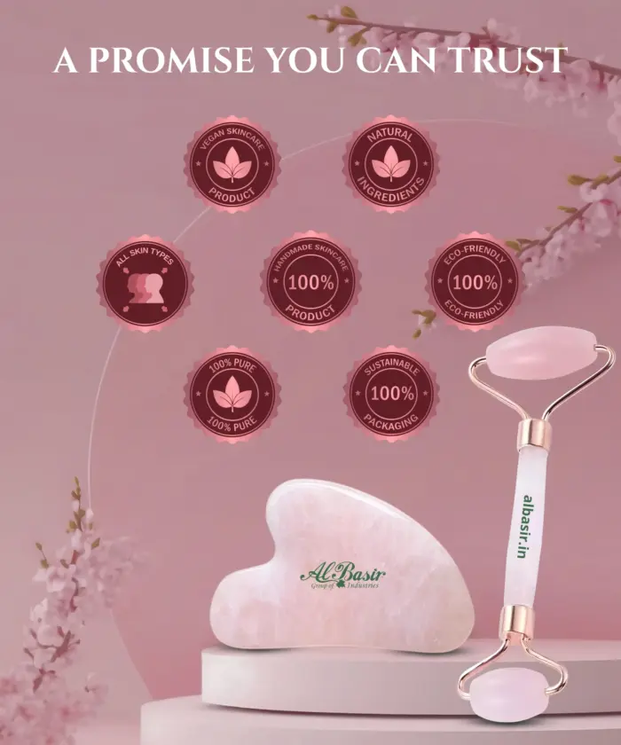 Rose Quartz Gua Sha & Roller - Image 5