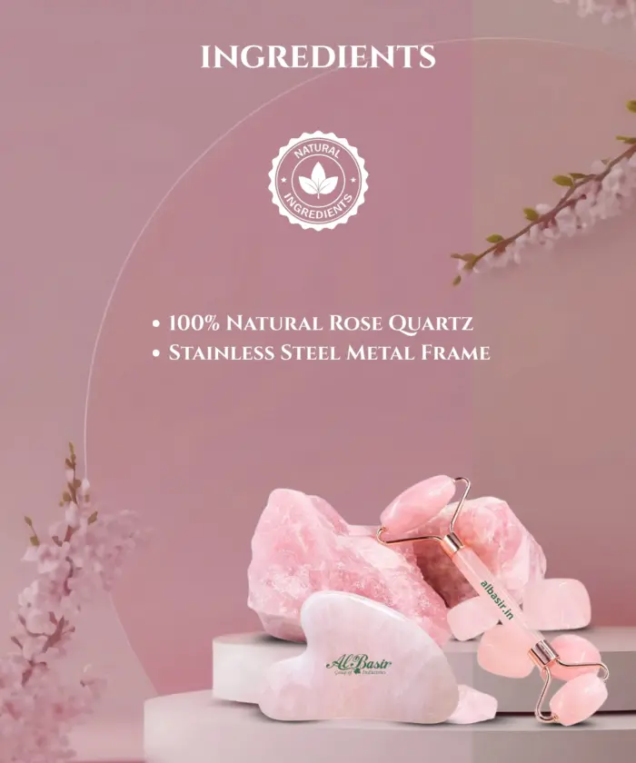 Rose Quartz Gua Sha & Roller - Image 4