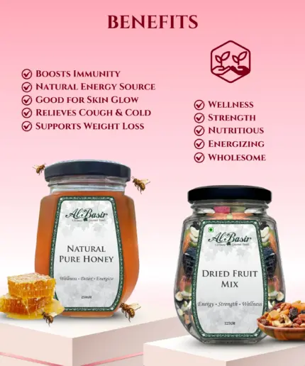 NATURAL PURE HONEY + DRIED FRUIT MIX
