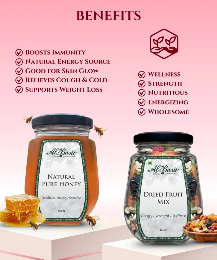 NATURAL PURE HONEY + DRIED FRUIT MIX
